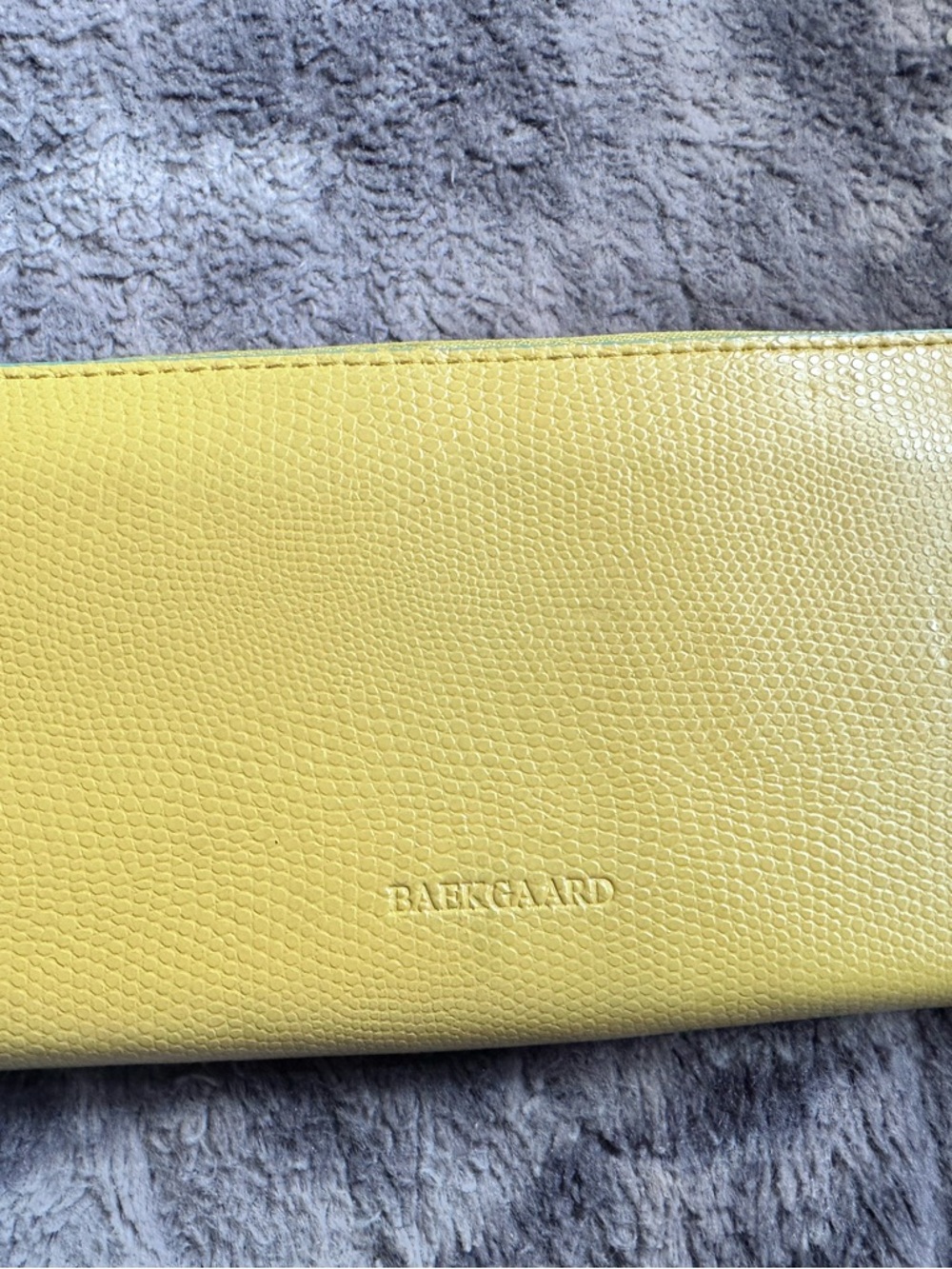BAEKGAARD Yellow Textured Leather Women’s Clutch